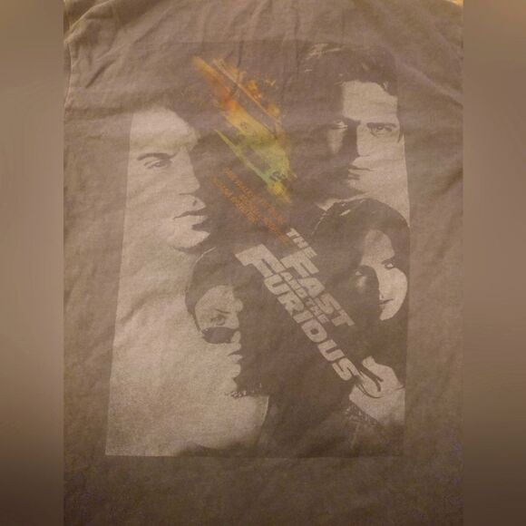 The Fast And The Furious Graphic Men's T-Shirt Dark Gray/Faded Black Size 2XL - Picture 1 of 5
